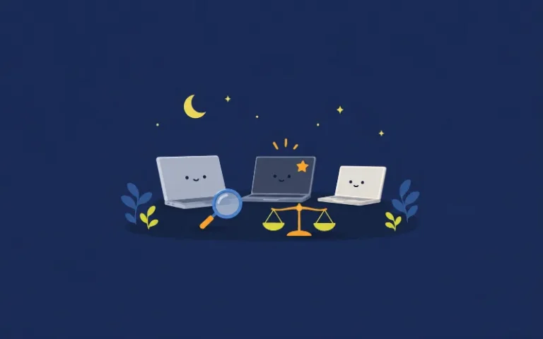 ノートパソコンを比べるイラスト
