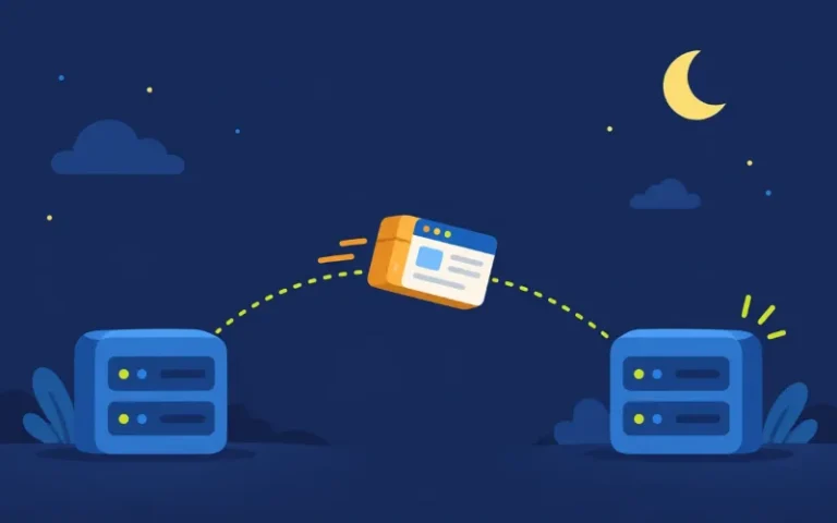 サーバーからサーバーへページを運ぶイラスト