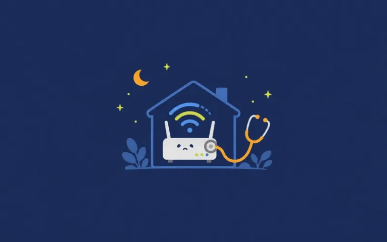 ルーターに聴診器を当てるイラスト